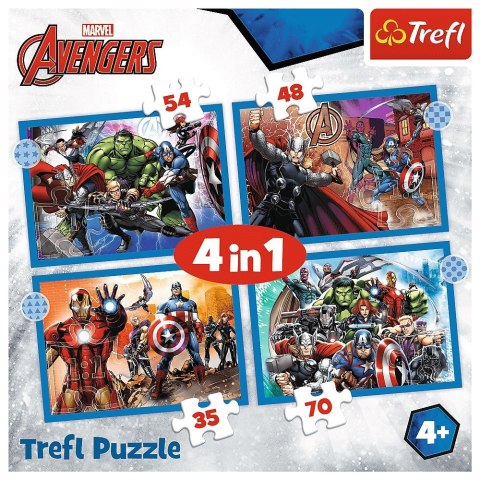 Puzzle 4w1 Odważni Avengersi Trefl