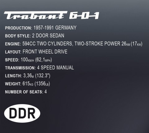 Klocki Trabant 601 Cobi Klocki