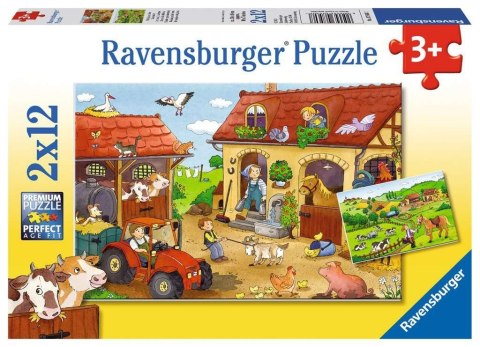 Puzzle 2x12 elementów Farma Ravensburger Polska
