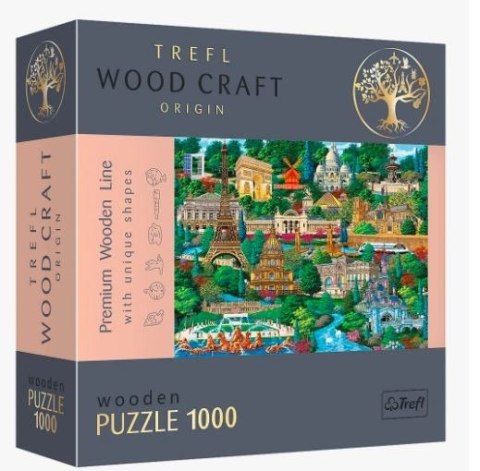Puzzle drewniane 1000 elementów Francja znane miejsca Trefl