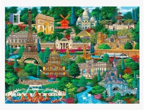 Puzzle drewniane 1000 elementów Francja znane miejsca Trefl