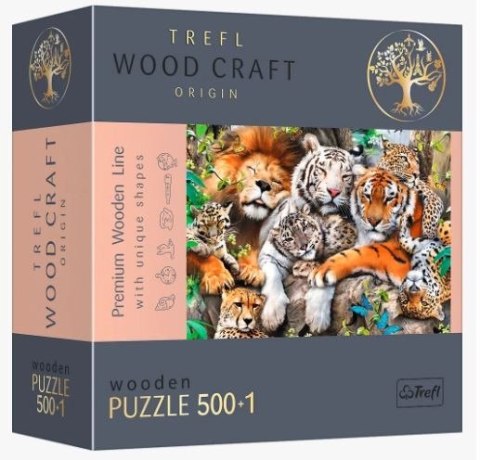 Puzzle drewniane 500 elementów Dzikie koty w dżungli Trefl