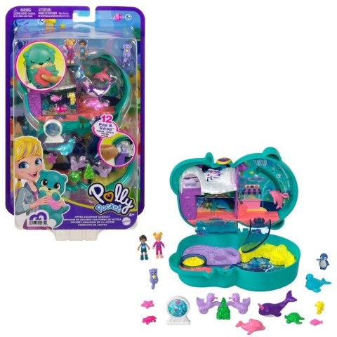 Zestaw figurek Polly Pocket Oceanarium wyderki Zestaw kompaktowy Mattel