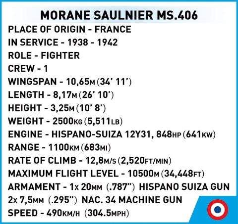 Klocki Morane-Saulnier MS.406 Cobi Klocki