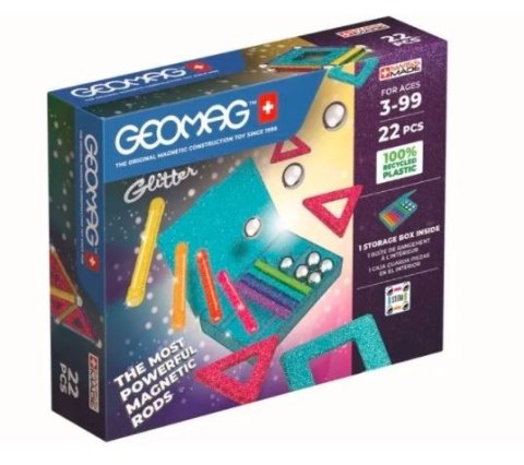 Klocki magnetyczne Glitter Recycled 22 elementy Geomag