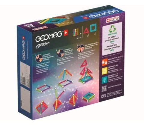 Klocki magnetyczne Glitter Recycled 22 elementy Geomag