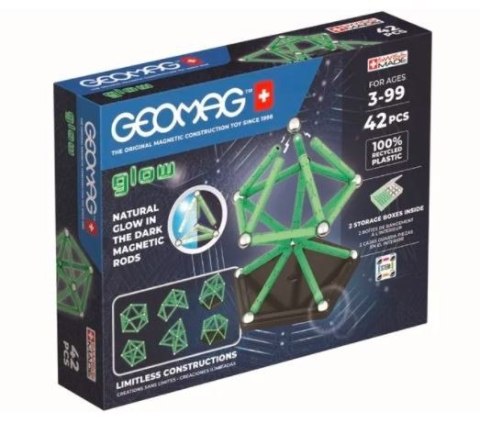 Klocki magnetyczne Glow Recycled 42 elementy Geomag