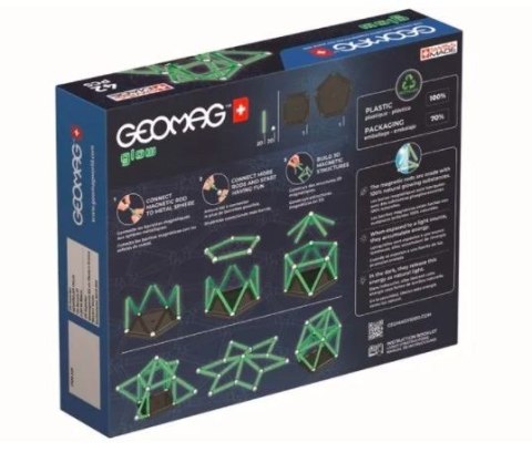 Klocki magnetyczne Glow Recycled 42 elementy Geomag