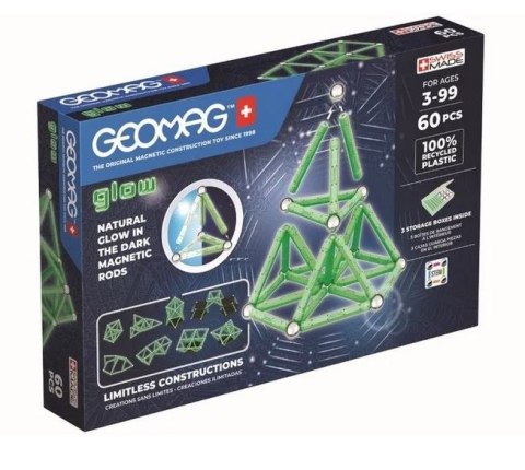 Klocki magnetyczne Glow Recycled 60 elementów Geomag