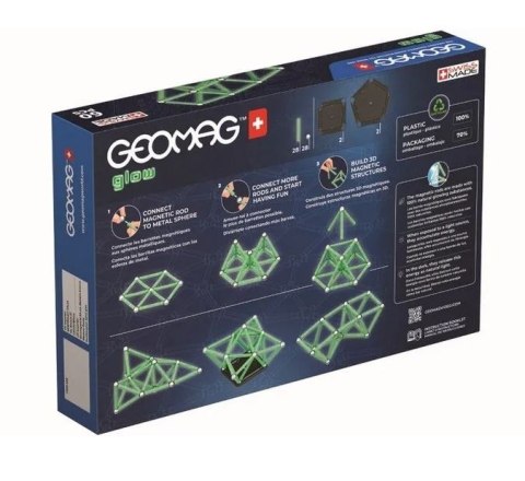 Klocki magnetyczne Glow Recycled 60 elementów Geomag