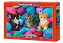 Puzzle 1000 elementów Koty w kłębkach wełny Castor