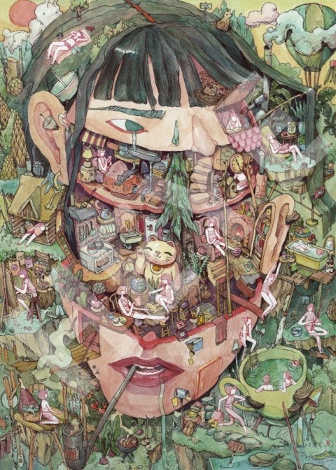 Puzzle 1000 elementów Myśli w głowie Heye