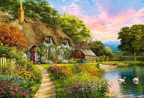 Puzzle 1500 elementów Wiejska chatka nad jeziorem Castor