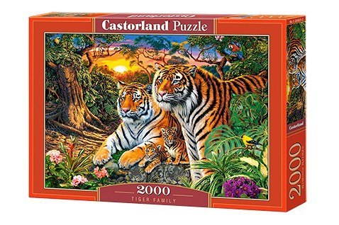 Puzzle 2000 elementów Rodzina tygrysów Castor