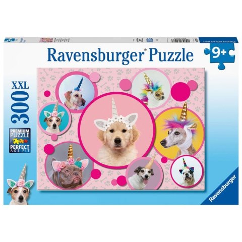 Puzzle 300 elementów XXL Pieski jednorożce Ravensburger Polska