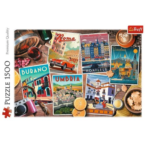 Puzzle 1500 elementów Podróże po Europie Trefl