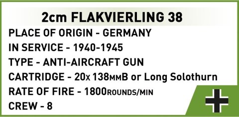 Klocki Historical Collection Sd.Kfz. 7/1 2cm Flakvierling 38 Executive Edition Cobi Klocki