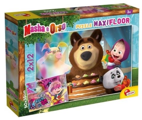 Puzzle supermaxi 2x12 elementów Masza i Niedźwiedź Lisciani