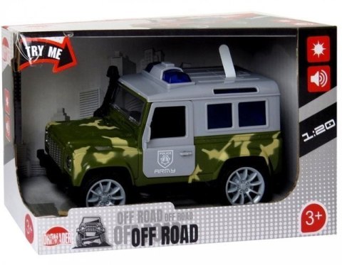 Pojazd Jeep wojskowy światło/dźwięk w pudełku Dromader