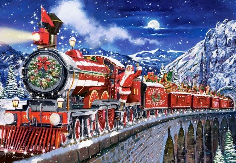 Puzzle 1000 elementów Pociąg Mikołaja Castor