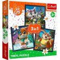 Puzzle 3w1 Poznaj urocze kociaki 44 koty Trefl