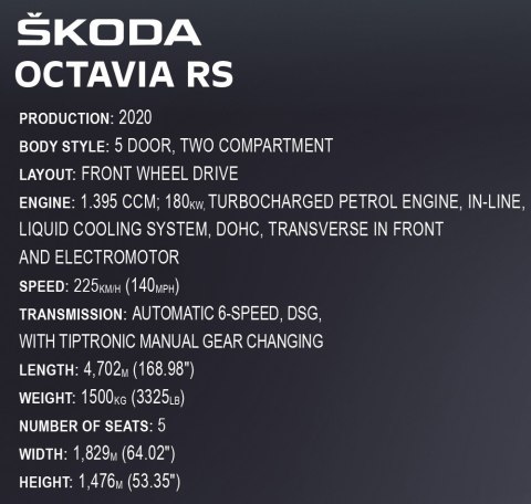 Klocki Skoda Octavia RS Cobi Klocki