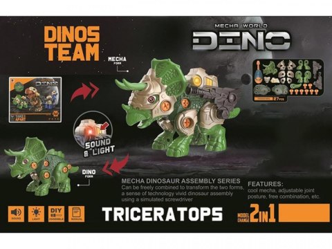 Figurka interaktywna Dino do skręcania 2w1 światło, dźwięk Madej