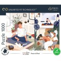 Puzzle 1000 elementów UFT Joga, koty, kawa, Peace of Mind Trefl