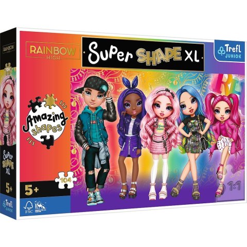 Puzzle 104 elementy XL Super Shape Stylowe Rainbow High Trefl