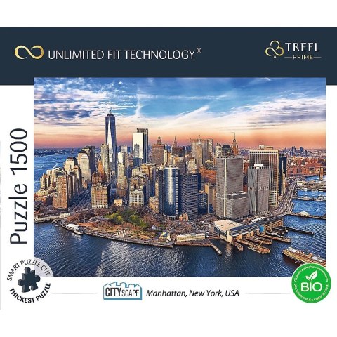 Puzzle 1500 elementów UFT Widok miasta Manhattan, New York, USA Trefl