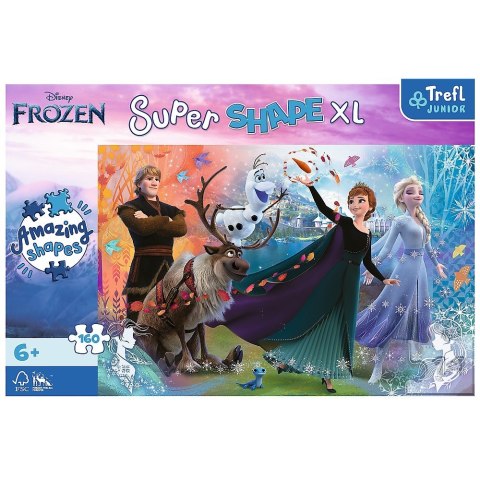 Puzzle 160 elementów XL Super Shape Odkryj świat Frozen, Kraina Lodu Trefl