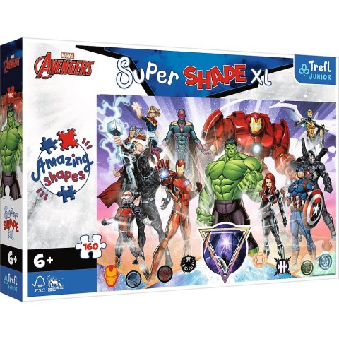 Puzzle 160 elementów XL Super Shape Odwaga Avengers Trefl