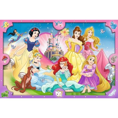 Puzzle 160 elementów XL Super Shape Różowy świat księżniczek, Księżniczki Disneya Trefl