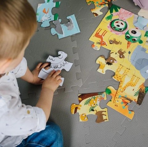 Puzzle 24 elementy SUPER MAXI Bobaski na safari, Bobaski i Miś Trefl