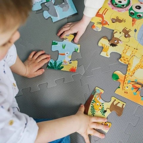 Puzzle 24 elementy SUPER MAXI Bobaski na safari, Bobaski i Miś Trefl