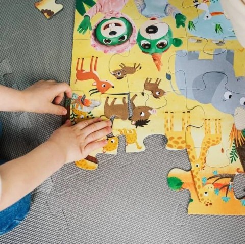 Puzzle 24 elementy SUPER MAXI Bobaski na safari, Bobaski i Miś Trefl