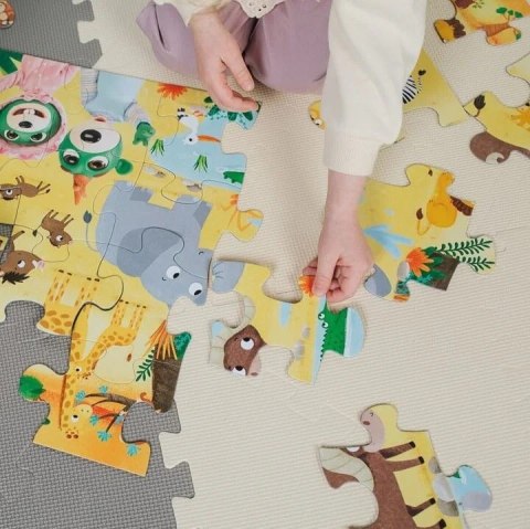 Puzzle 24 elementy SUPER MAXI Bobaski na safari, Bobaski i Miś Trefl