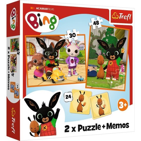 Puzzle 2w1 memos Bing z przyjaciółmi Trefl