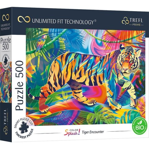 Puzzle 500 elementów UFT Color Splash Kolorowy Tygrys Trefl