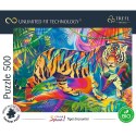 Puzzle 500 elementów UFT Color Splash Kolorowy Tygrys Trefl