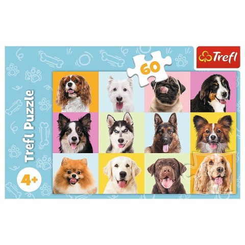 Puzzle 60 elementów Słodkie psiaki Trefl