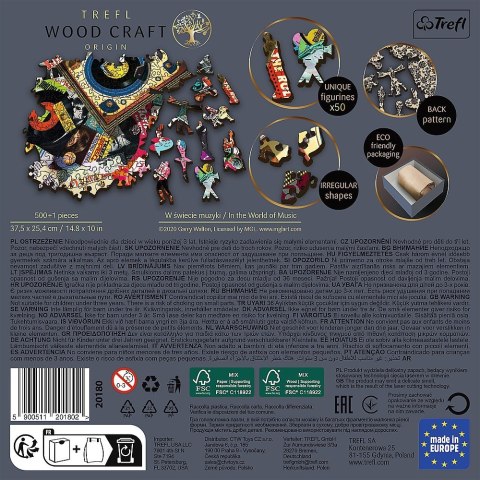 Puzzle drewniane 500+1 elementów W świecie muzyki Trefl