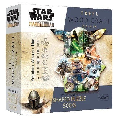 Puzzle drewniane konturowe 500+5 elementów Tajemniczy Grogu Star Wars Trefl
