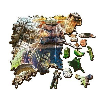 Puzzle drewniane konturowe 500+5 elementów Tajemniczy Grogu Star Wars Trefl