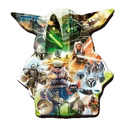 Puzzle drewniane konturowe 500+5 elementów Tajemniczy Grogu Star Wars Trefl