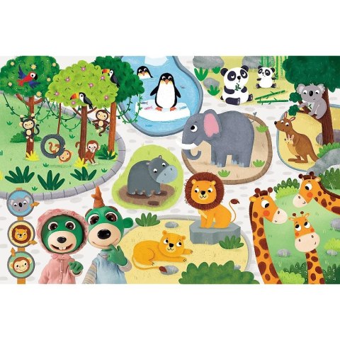 Układanka 15 elementów GIANT Bobaski w ZOO, Bobaski i Miś Trefl