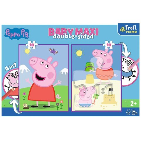 Układanka Baby MAXI 2x10 elementów Pogodny dzień Peppy, Świnka Peppa Trefl