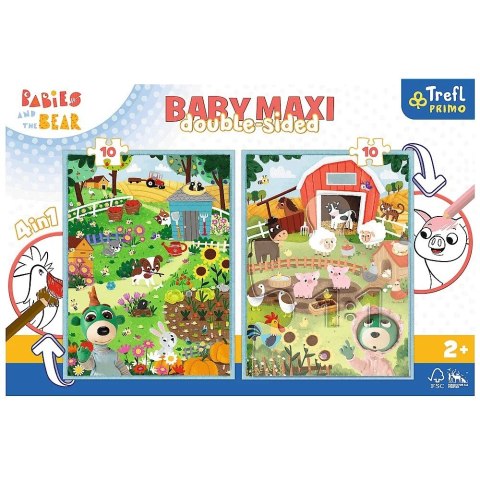 Układanka Baby MAXI 2x10 elementów Poznaj Bobaski, Bobaski i Miś Trefl