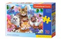Puzzle 70 elementów Koty w kwiatach Castor