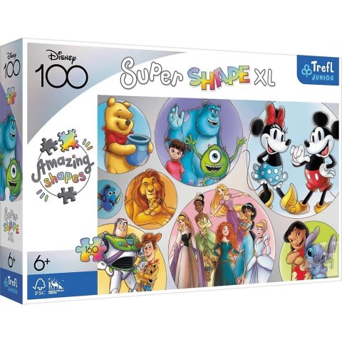 Puzzle 160 elementów XL Kolorowy świat Disney Trefl